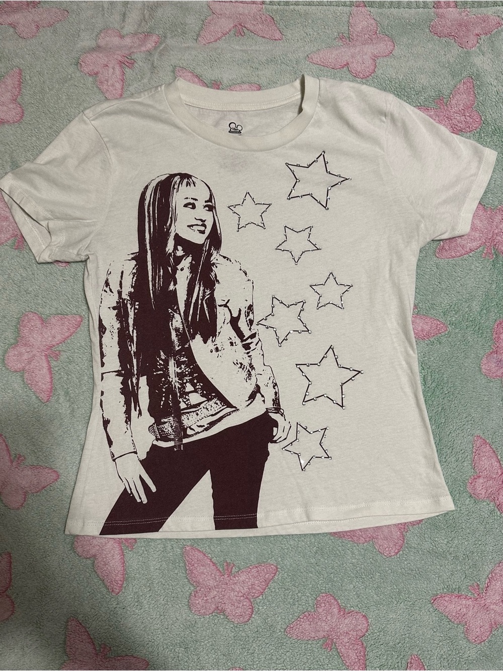 Burgundy Hannah Montana Rhinestone Tee
